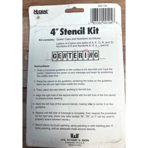 4" Gothic Stencil Kit Letters Numbers & Symbols Durable Reusable For Crafts Proj - Picture 2 of 3